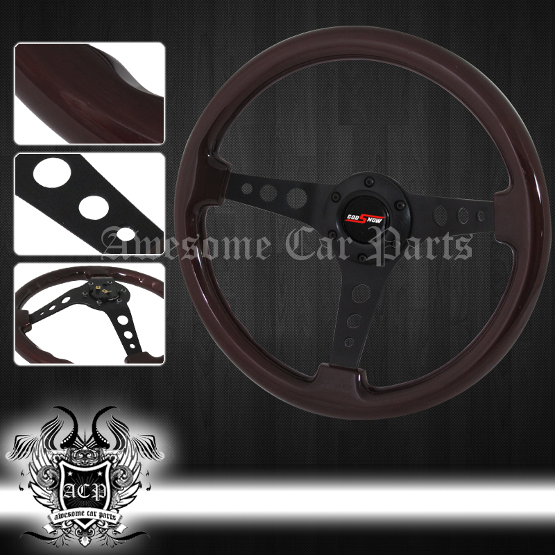 350MM SMOOTH SURFACE LUXURIOUS FLASHY VIP STEERING WHEEL WOOD GRAIN